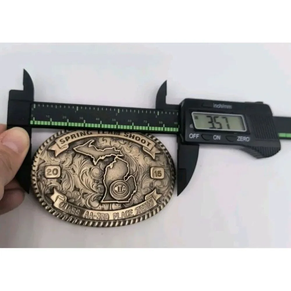 Custom Spring Team Shoot 2015 Class AA-3rd Place Team Oval Belt Buckle